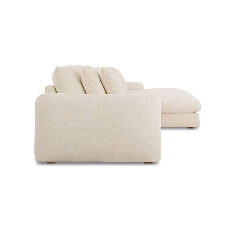 NADAAL STUDIOS Avelyn Left-Facing Sectional, Pillow-Soft Seating with Faux Feather Fill and Oat Fabric Upholstery