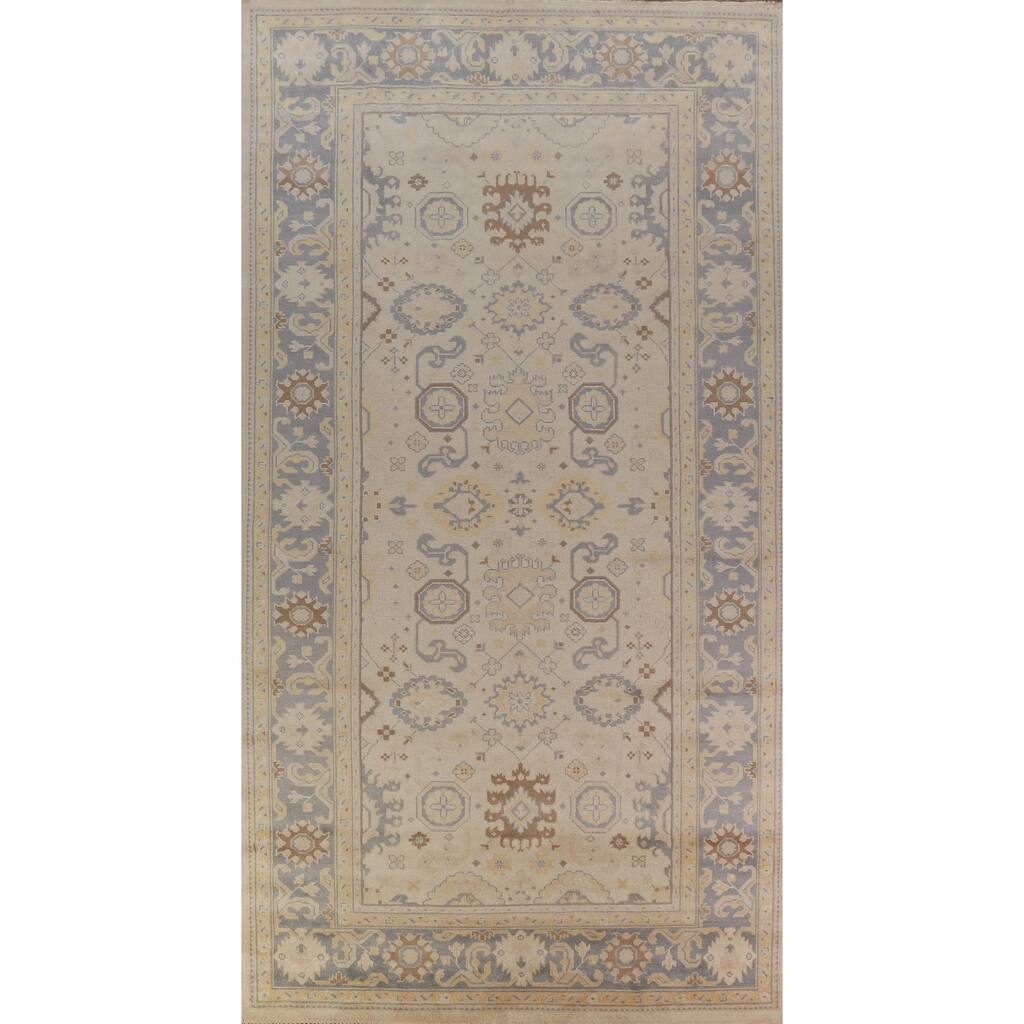 Earth Tone Oushak Indian Large Rug Handmade Wool Carpet - 8'1" x 15'8"