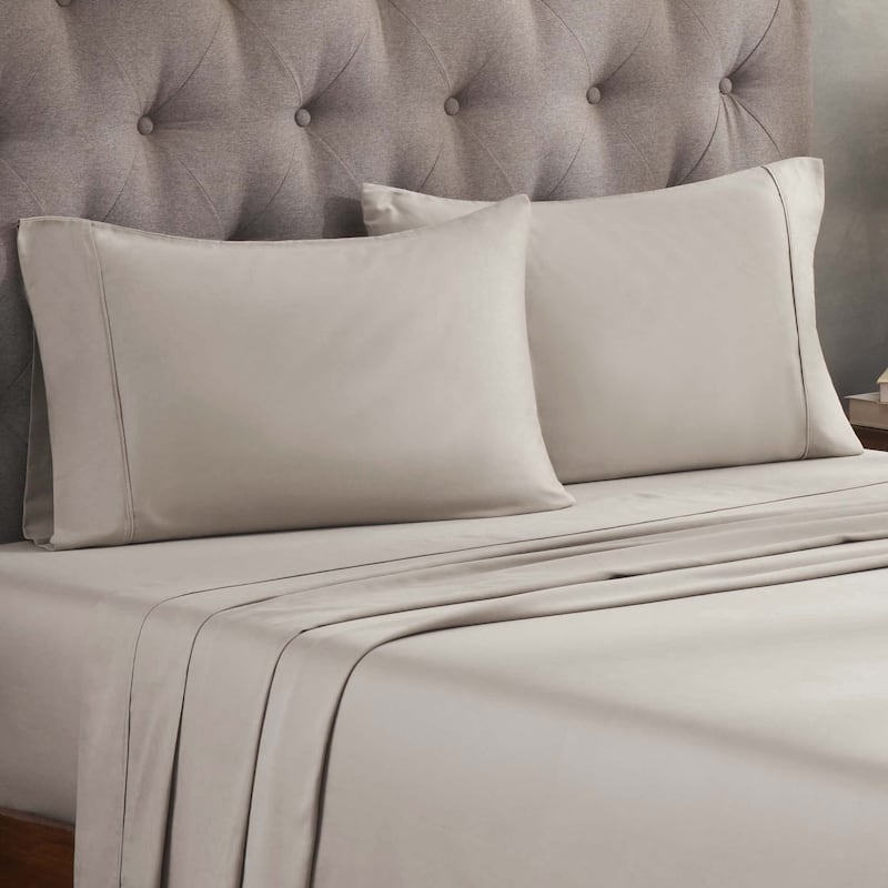 Superior Egyptian Cotton 300 Thread Count Solid Deep Pocket Sheet Set - Twin - Light Grey