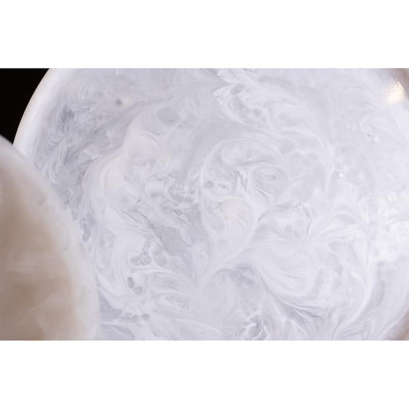White Resin Salad Bowl Dia 12.40" - White