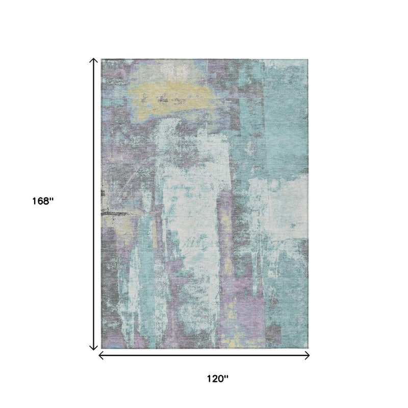 HomeRoots Abstract Transitional Rectangle Outdoor Rug