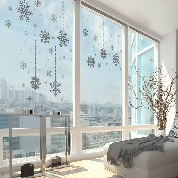 Shop Walplus Christmas Silver Snowflakes Window Wall Sticker Diy
