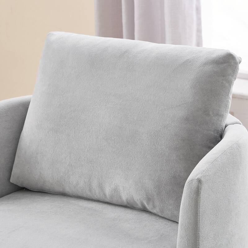 Upholstered Swivel Sofa Chair with Curved Desig