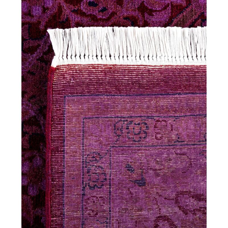 Overdyed One-of-a-Kind Hand-Knotted Area Rug - Purple - 6' 0" x 6' 2"