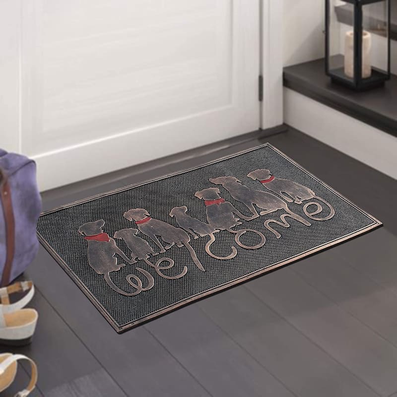 A1HC Welcome Rubber Pin Mat, Beautifully Copper Finished 18" X 30"