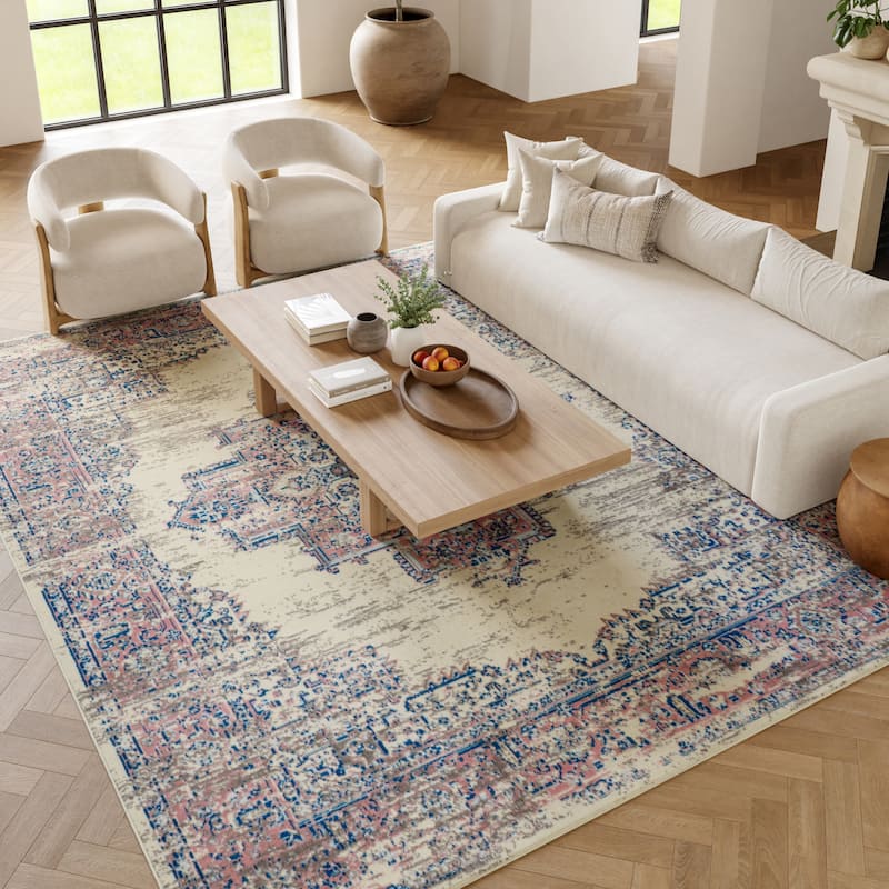 Nourison Grafix Distressed Vintage Medallion Area Rug
