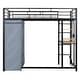 preview thumbnail 12 of 61, Loft Metal Bed with Desk,Shelves,Power Outlet,LED Light and Wardrobe