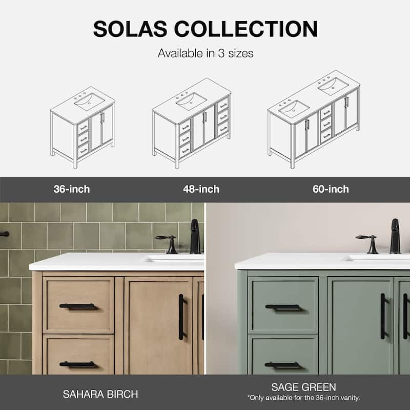 Ove Decors SOLAS-36 Solas 36" Free Standing Single Basin Vanity Set