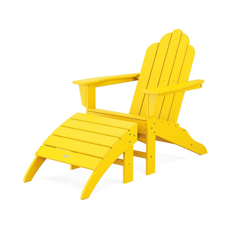 POLYWOOD Long Island Adirondack Chair 2-Piece Set - Lemon