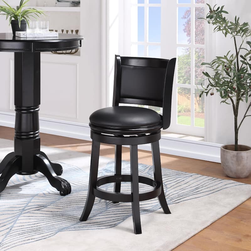 Augusta Wood Upholstered Swivel Counter Barstool