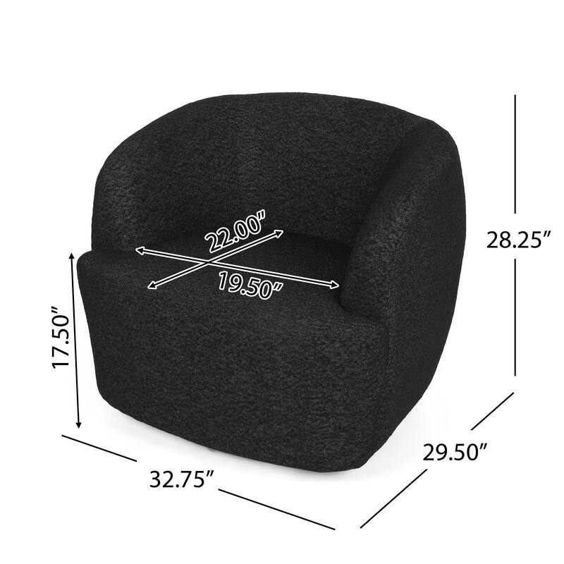 Mokena Textured Boucle Upholstered Swivel Club Chair by Christopher Knight Home