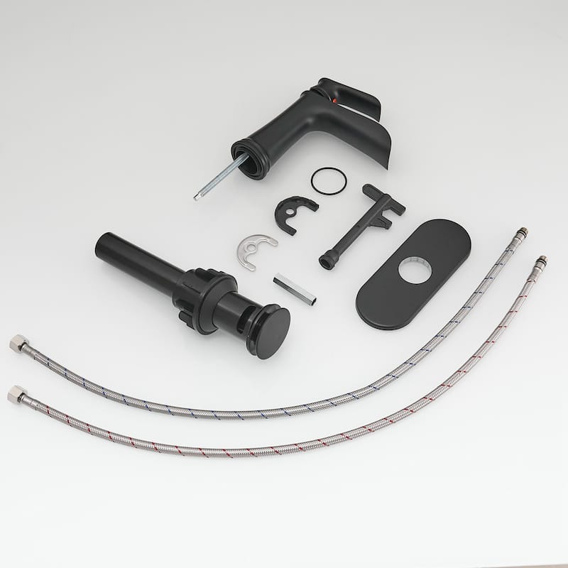 Single-handle Bathroom Waterfall Sink Faucet with Drain and Deckplate