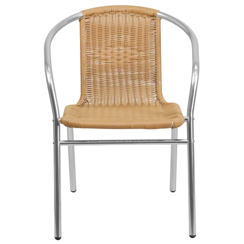Aluminum and Rattan Commercial Indoor-Outdoor Restaurant Stack Chair
