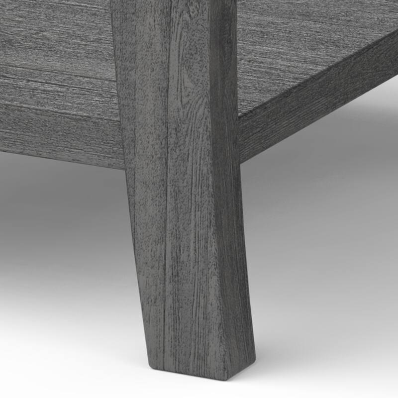 Modern Gray Solid Wood Nightstand Sofa Side Table with Drawers - 22" H x 19.8" D