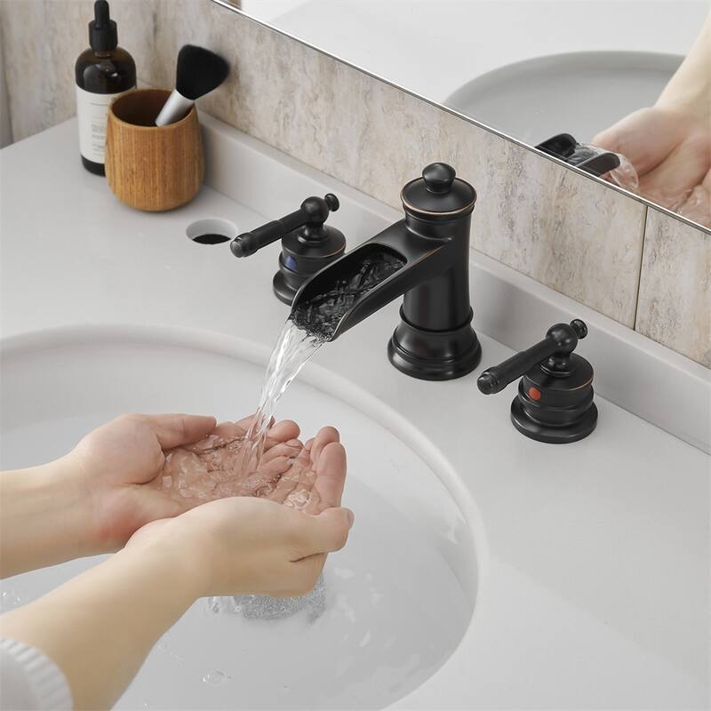 Bathroom Faucets for Sink 3 Hole ORB 8 inch Widespread Sink Faucet