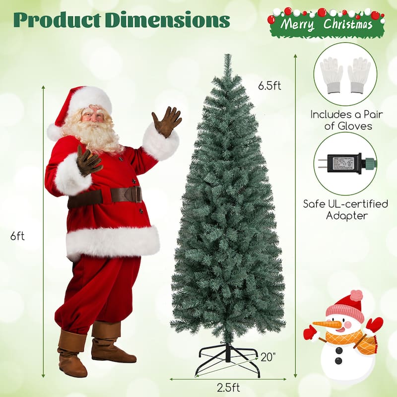 Gymax 6.5/7.5 FT Artificial Xmas Tree w/ 556/724 Branch Tips 200/250 - See Details