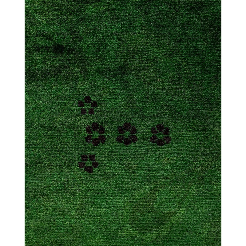 Overdyed, One-of-a-Kind Hand-Knotted Area Rug - Green - 3' 0" x 5' 2"