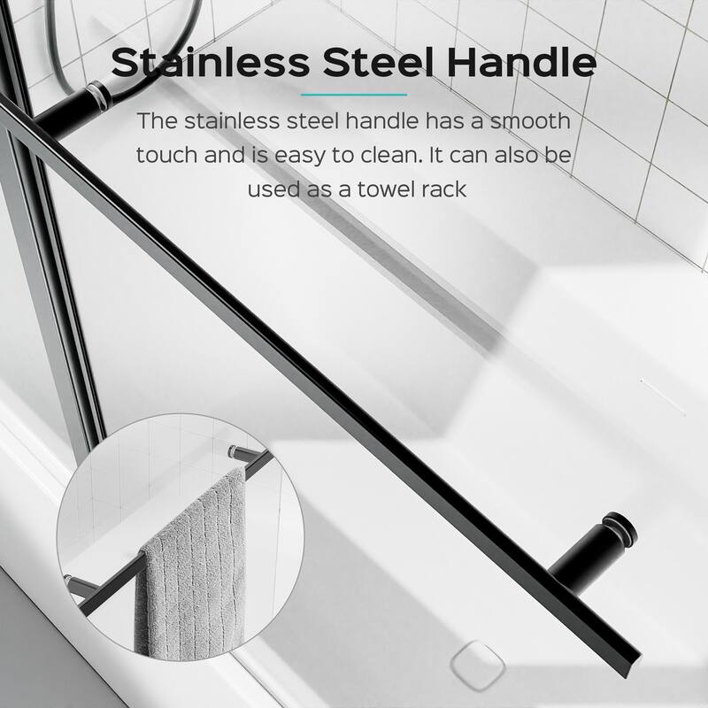 Topcraft 43“ W * 58” H Tempered Glass Frameless Shower Door