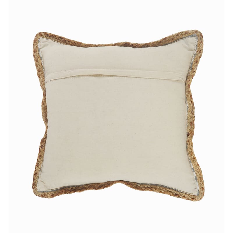 Sevita Gray Haze Striped Cotton and Jute Throw Pillow