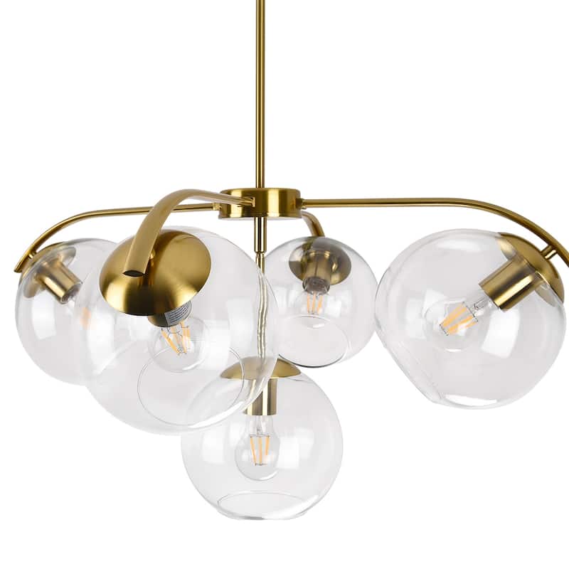 5-light Golden Dimmable Chandelier - Gold