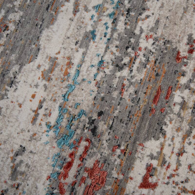 Alora Decor Cosmopolitan Contemporary Gray Wool/Tencel Area Rug