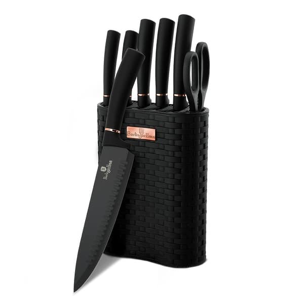 Berlinger Haus 7-Piece Knife Set w/ Stand Black Rose Collection - On Sale -  Bed Bath & Beyond - 35373600