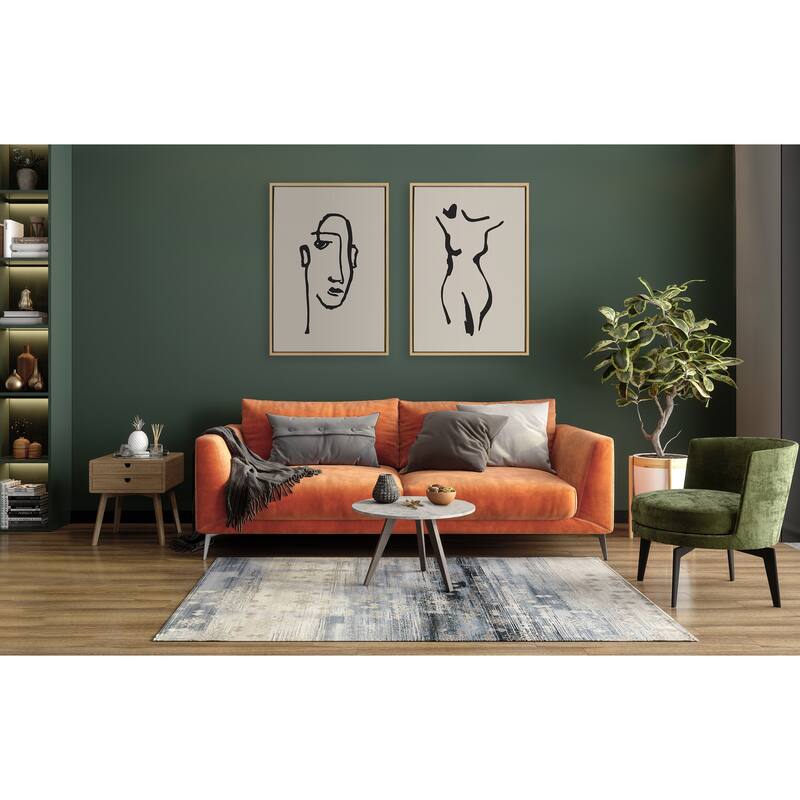 Kate and Laurel Neutral Line Art Frame Canvas by Creative Bunch Studio