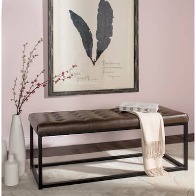 SAFAVIEH Reynolds Brown/ Black Bench - 48" x 18" x 19.5"