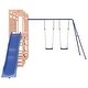 preview thumbnail 14 of 19, vidaXL Swing Set Outdoor Backyard Wooden Playground Equipment for Kids Age 3-8