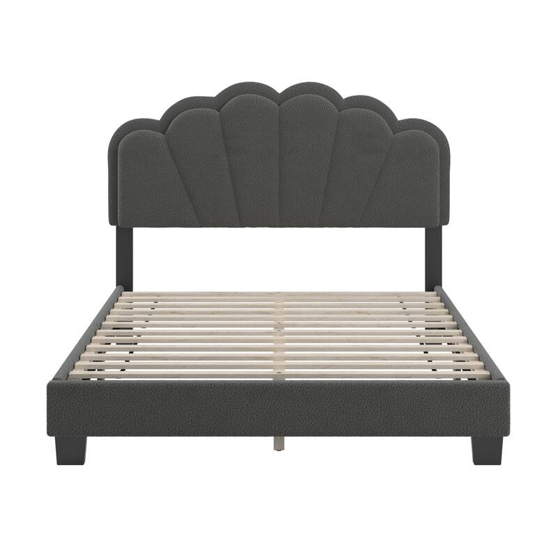 Wacissa LED Headboard Boucle Queen Platform Bed by iNSPIRE Q Modern