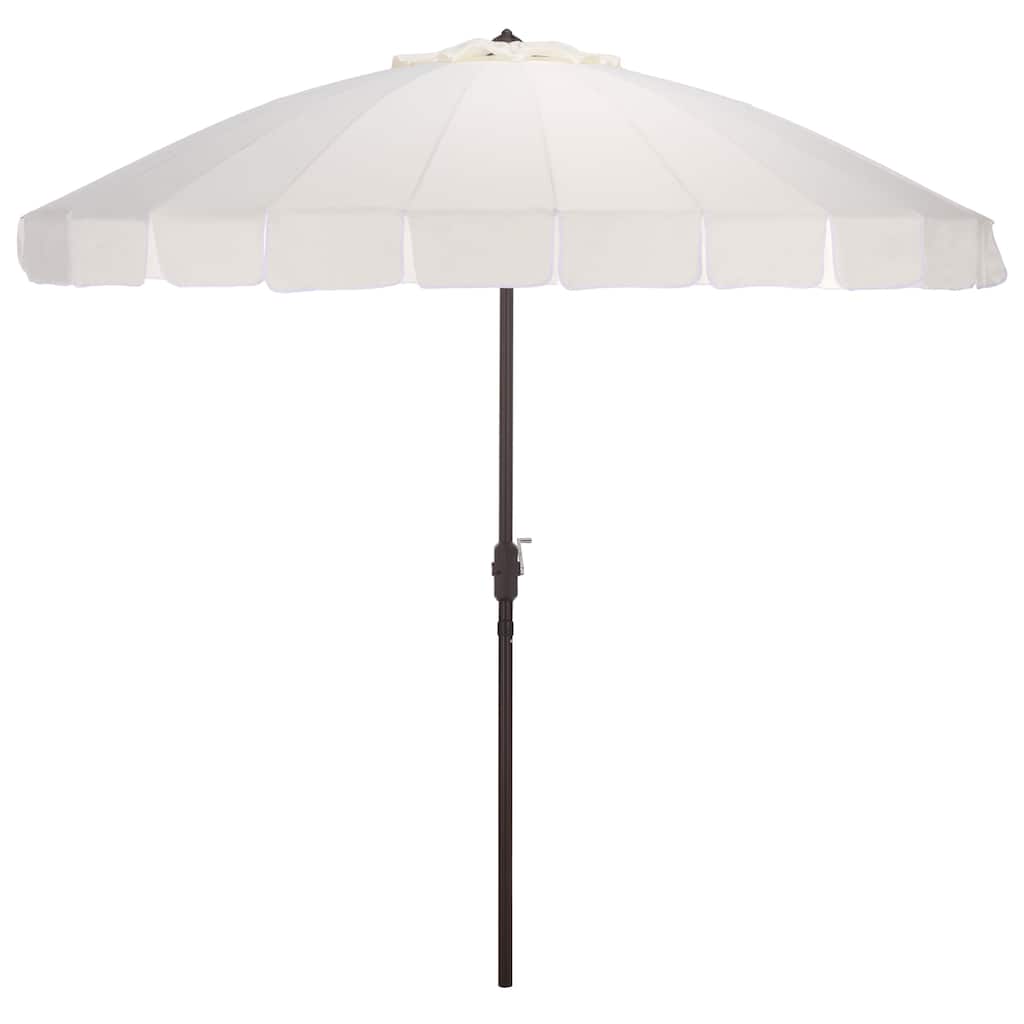 SAFAVIEH Outdoor Patio Furniture Panza 9 Ft Umbrella, Crank Lift Shade with Aluminum Frame