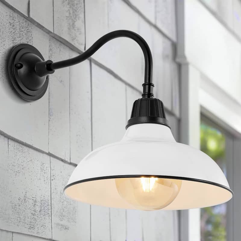 Stanley 12.25" Indoor/Outdoor LED Gooseneck Arm Sconce, By JONATHAN Y