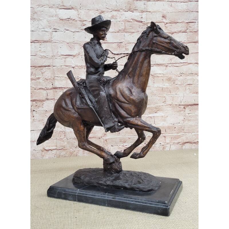 Trooper Of The Plains By Frederic Remington Bronze Statue Sculpture Western 17 Inches X 19 Inches