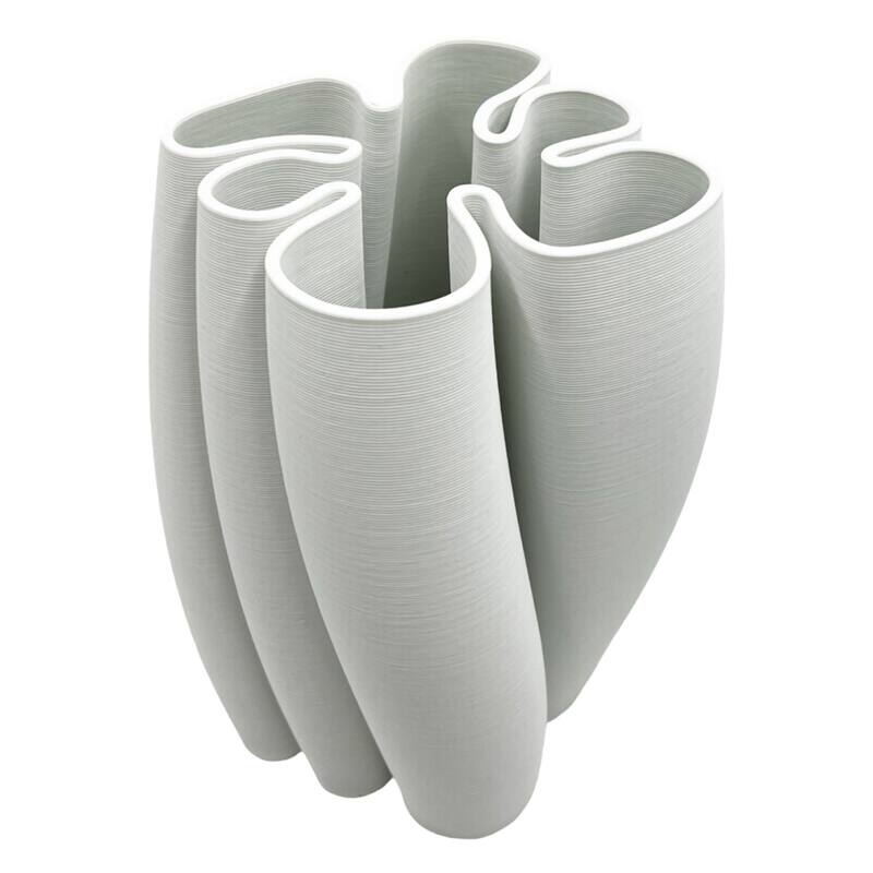 11 Inch Tall White Ceramic Vase