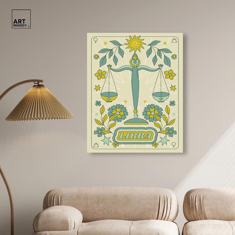Libra Stars Card Canvas by Art Remedy, Gallery Wrapped