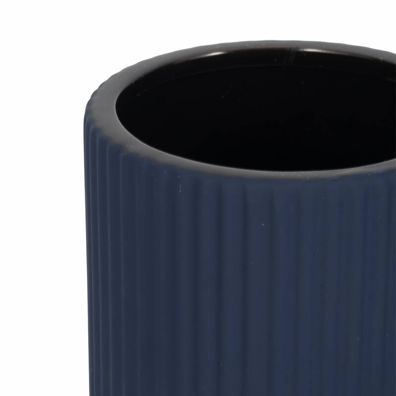 Sagebrook Home Ceramic Ridged Vase Classic Decorative Vase for Home or Office Flower Display