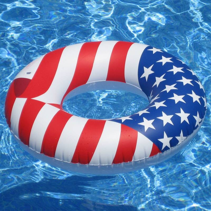 Swimline 36" Inflatable Patriotic American Flag Swimming Pool Float (3 Pack) - 0.65