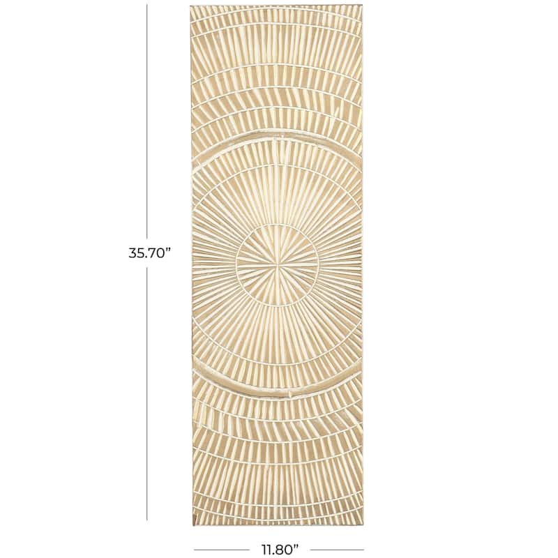 Wood Geometric Handmade Intricately Carved Radial Home Wall Decor - Gold - Roche River Decor
