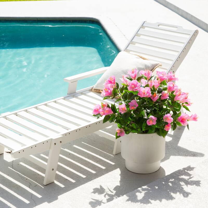 19-in UV Resistant Artificial Hibiscus Bush - Set of 3