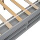 preview thumbnail 79 of 116, Bedroom House Bed with Roof Frame Bedside-shelves and Under Bed Storage Unit