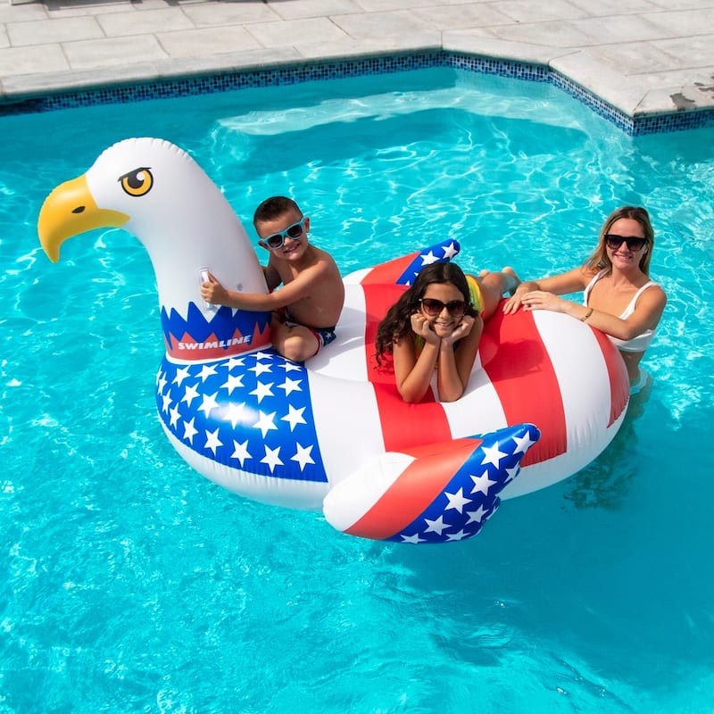 Giant Ride-On Americana Eagle Inflatable Swimming Pool Float - 78"