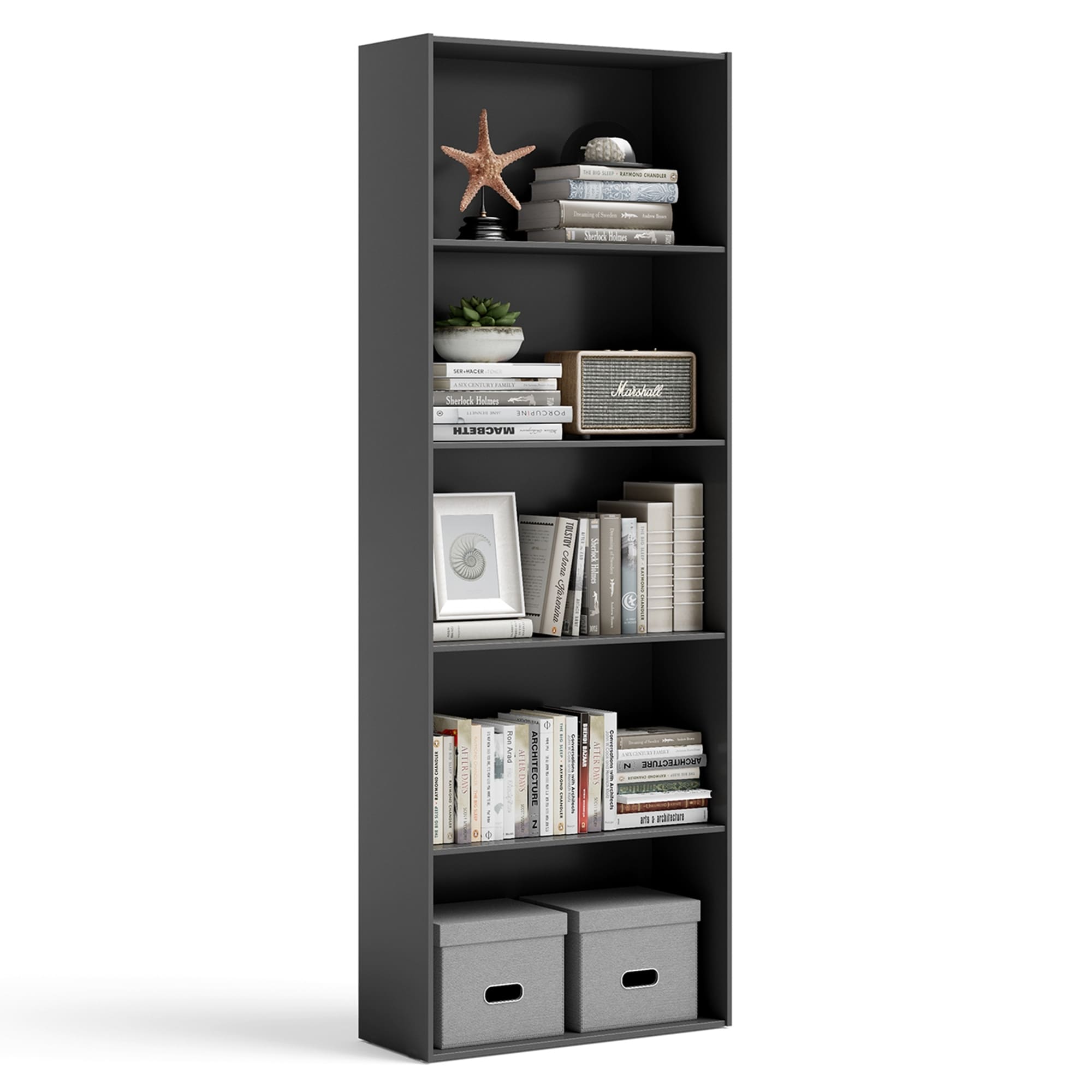 Costway 5-Shelf Storage Bookcase Modern Multi-Functional Display - See Details
