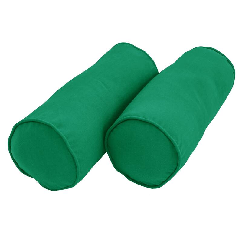 20-inch by 8-inch Twill Bolster Pillows (Set of 2) - Emerald
