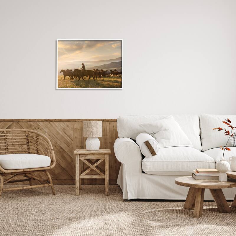 Stupell Cowboy in Rural Landscape Framed Giclee Art Design by PBurchettePhoto