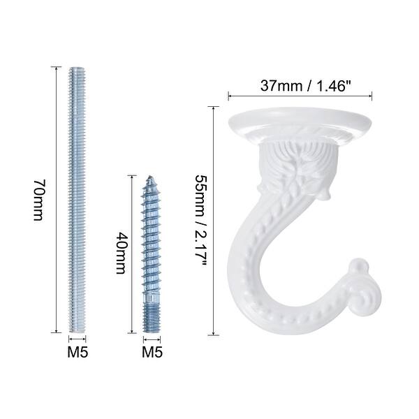 Ceiling Hooks Zinc Alloy 2Pcs for Hanging Chandeliers Plants Bed Bath