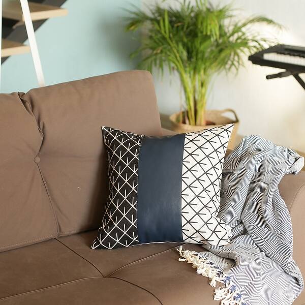 Decorative Faux Leather Square 17 Throw Pillow Cover On Sale Overstock 31423296