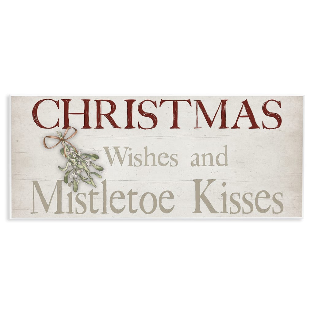 Stupell Christmas Wishes & Mistletoe Kisses Wall Plaque Art Design By Susie Boyer