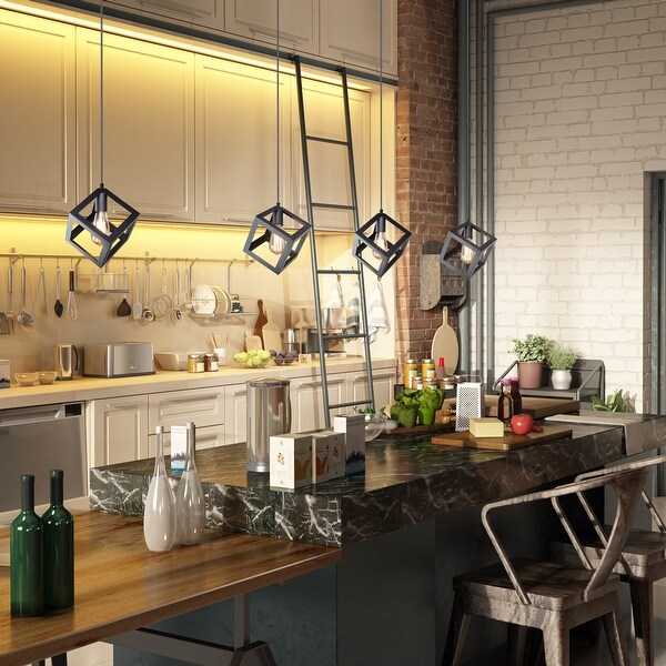 Black square cage pendant light on sale