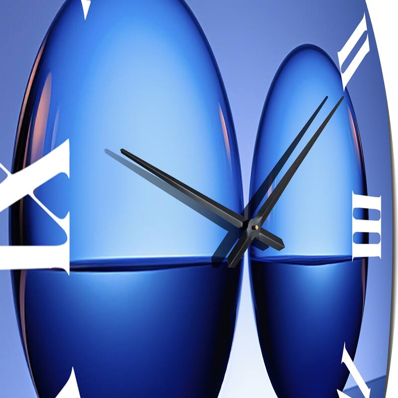 Designart "Serenity Circlescapes Kind of Blue" Modern Geometric Oversized Wall Clock