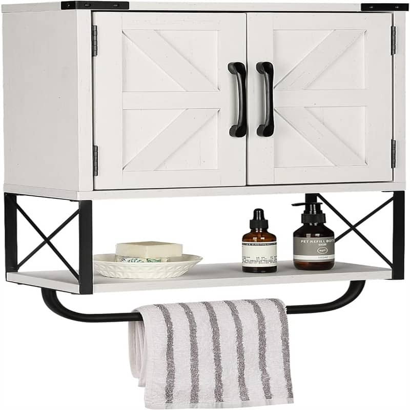 Wood Wall Mounted Storage Cabinet - 7.1"D x 15.3"W x 22.8"H